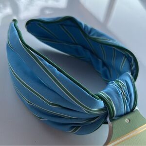 Blue and Green striped Headband
